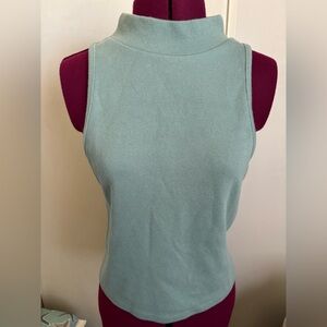 EUC a. new. day Sleeveless Mock Neck TankTop - Light Blue, Size L